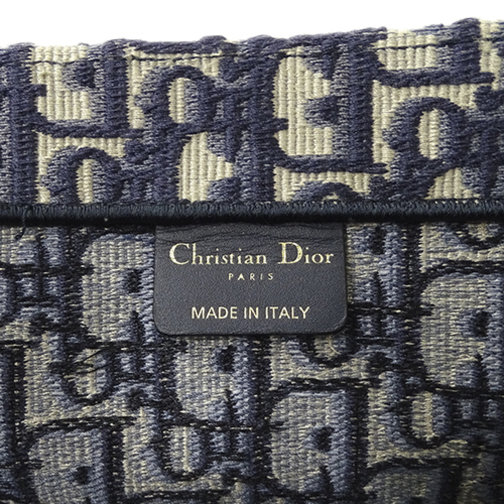 Dior Navy Large Christian Oblique Book Jacquard Tote - Picture 7 of 7